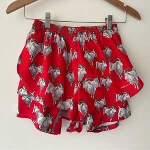 BOA | M | Red GOAT-Print 2-in-1 Run Shorts